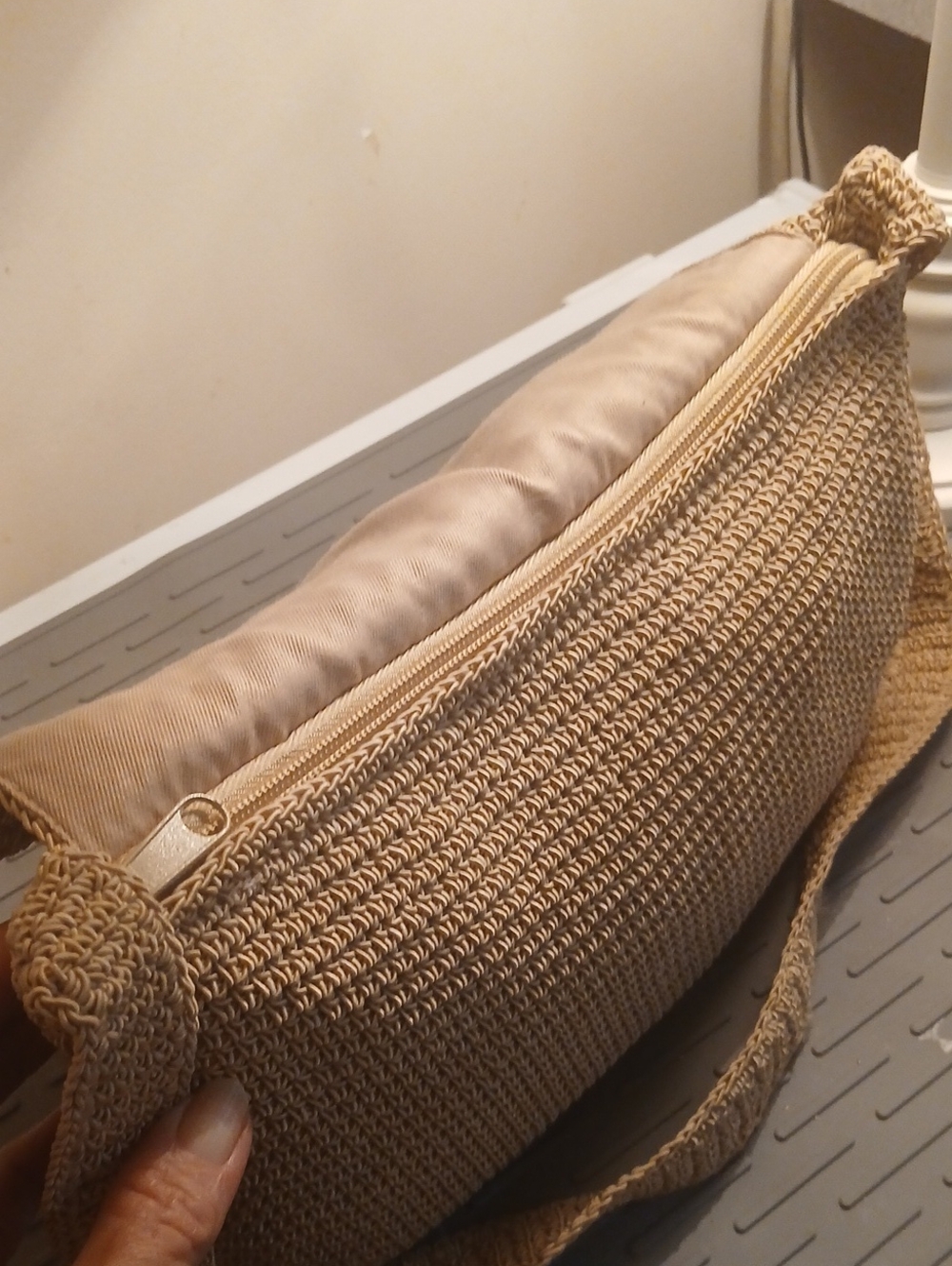 ​Boho Crochet Crossbody Shoulder Bag with Matching Solid Wristlet Purse Set - Picture 11 of 16